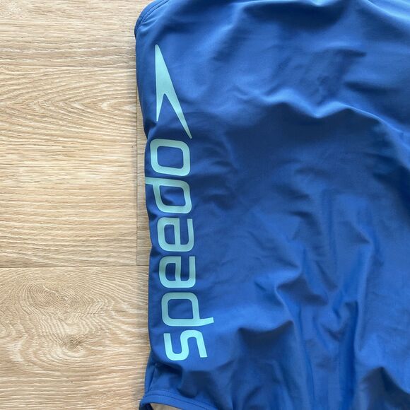 Speedo One Piece Swimsuit Thin Strap High Cut Bright Cobalt Women's-Size 12 - Picture 3 of 7